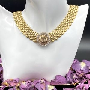 Chanel Gold Chain Button Choker